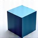 Icono de un cubo 3D representando el diseño tridimensional.